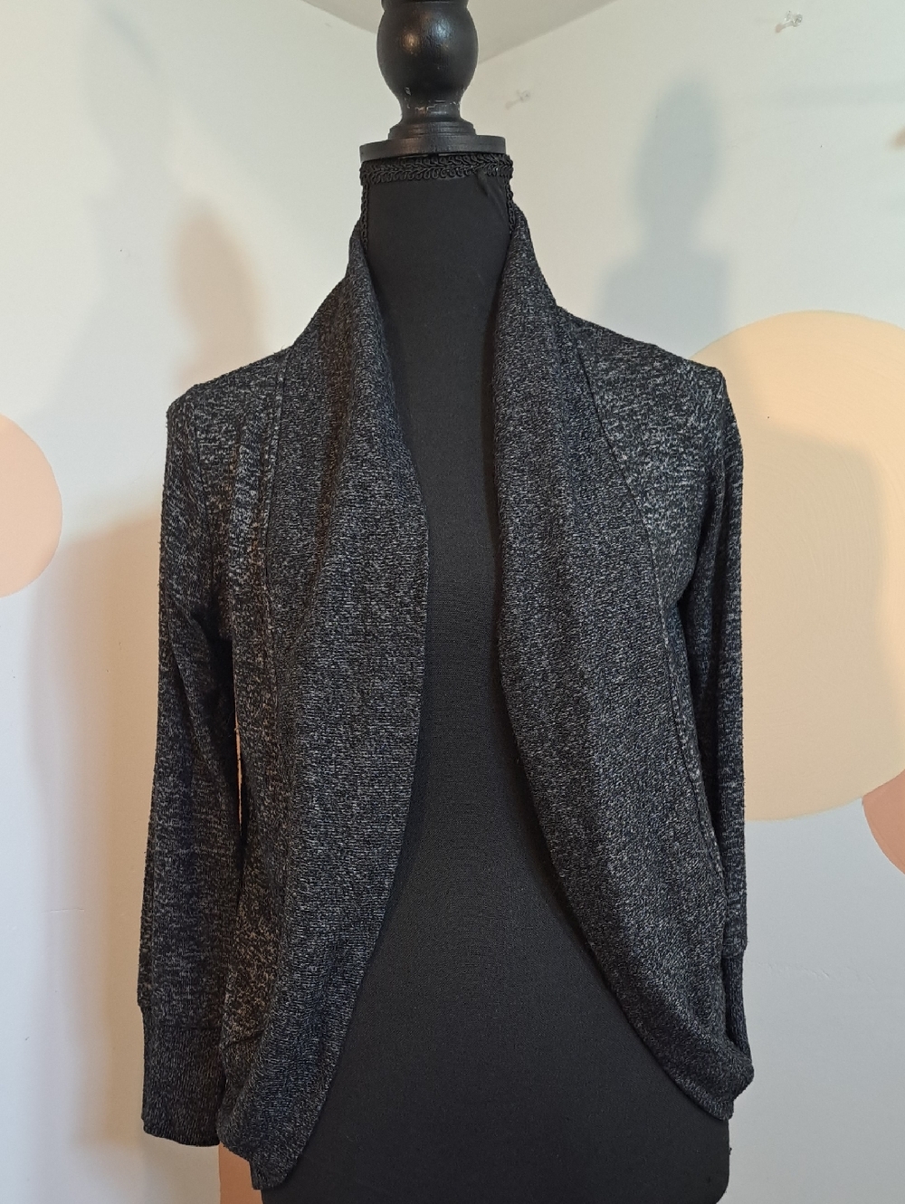 Joe Fresh Charcoal Heather Open-Front Cardigan